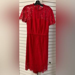 Diane Von Furstenburg red lace cocktail dress